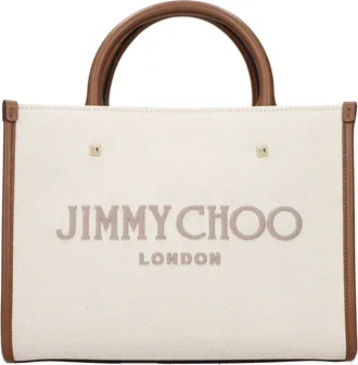 Jimmy Choo London Beige Fabric Womens Handbag