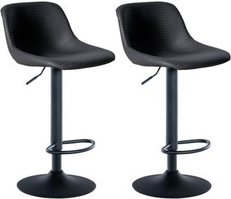 Clp Set De 2 Taburetes De Bar Loft Negro Simil Cuero