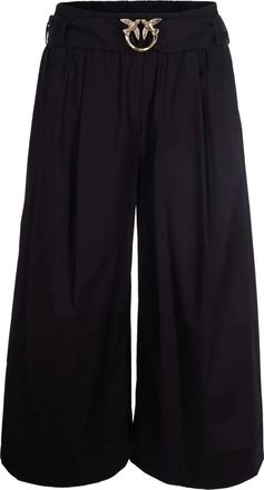 Pinko logo-buckle shorts - women - Cotton/Lycra - 36 - Black