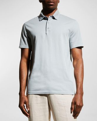 Vince Mens Garment-Dyed Polo Shirt