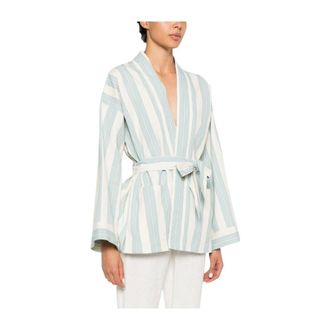 Forte_Forte Overhemden, Dames, Blauw, S, Katoen, My Jacket Plume