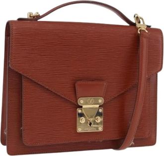 Louis Vuitton Pre-owned Hand Bag - Dames - Vintage Handtas - Bruin - ONE Size - Leer - Vintage