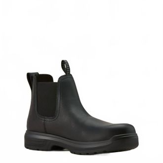 Ariat Mens Turbo Chelsea Waterproof Carbon Toe Work Boot In Solid Black