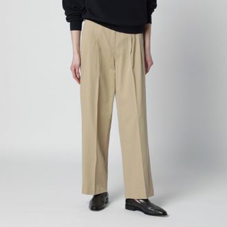 Dunst Pantalone a due pince beige in misto cotone
