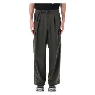 And Wander Wide Trousers, male, Black, Size: XL Twill Cargo Pant
