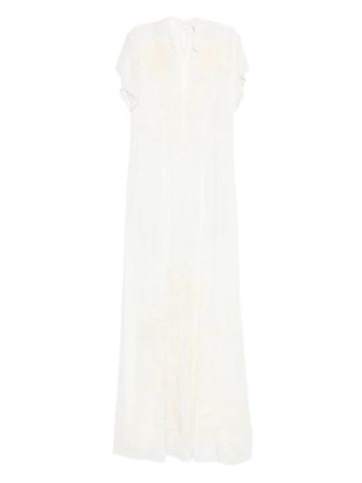Forte_Forte Cr&ecirc;pe De Chine Maxi Dress With Ethereal Embroidery