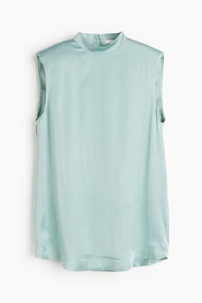 H&M Bluse mit Schulterpolstern - Hellt&uuml;rkis
