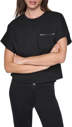 DKNY Zip Pocket Dolman Sleeve T-Shirt in Black at Nordstrom, Size X-Small