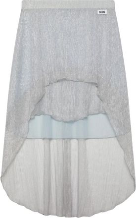 GCDS Rouches Asymmetrical Skirt - Dames - Korte rokken - Grijs - XS - Polyester - Rokken