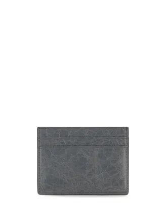 Balenciaga Womens Le City Card Holder Volcanic Rock Lamb Ovis Aries Wallet
