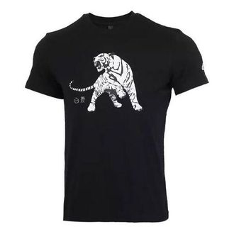 adidas Casual Sports Crew Neck Tiger Short Sleeve Mens Black GJ8871