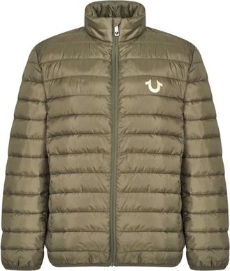 True Religion Logo Pufferjas Kalamata Ritssluiting - Heren - Winterjassen - Groen - M - Polyester - Jassen