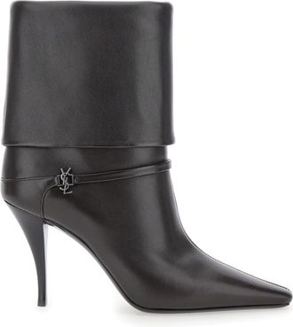 Saint Laurent Black Pointed Toe Boots