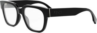 Fendi Glasses, unisex, Black, Size: 53 MM Square Optical Frame