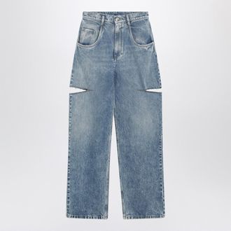 Maison Margiela Lockere blaue Jeans mit Kordelzug