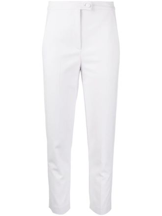 Patrizia Pepe cropped tapered trousers - women - Viscose/Elastane/Polyester - 42 - Grey