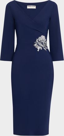 La Petite Robe Di Chiara Boni Shusui Bodycon Sequin Applique Midi Dress