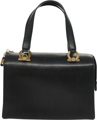 Ferragamo Gancini Black Leather Handbag (Pre-Owned)