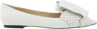 Jimmy Choo London Gleam Studded Bow Flats, Brand Size 34.5 ( US Size 4.5 )