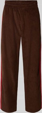 adidas Originals Straight Fit Cordhose mit Galonstreifen in Dunkelbraun, Größe XL