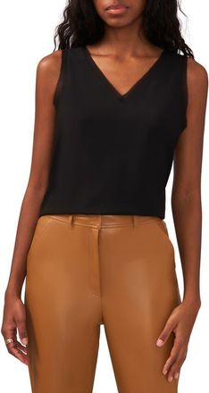 Halogen Raw Edge Tank in Rich Black 060 at Nordstrom Rack, Size Xx-Small