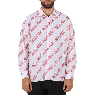 &Eacute;tudes Studio Mens White Nevermind Long-Sleeved Shirt, Brand Size 46 (US Size 36)