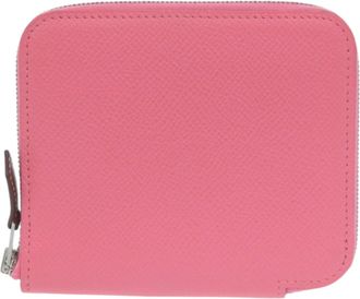 Herm&egrave;s Green Rose Azalee Epsom Leather Coin Purse/Coin Case (Pre-Owned)