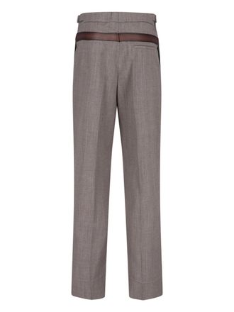 Prada Womens Trousers Brown Polyester Virgin Wool