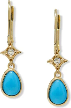 Anzie Jac & Jo Emilia Topaz & Turquoise Drop Earrings in 14K Yellow Gold/turquoise at Nordstrom