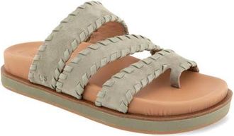 Gentle Souls Niles Whip Platform Slide Sandal in Silver Sage Suede at Nordstrom, Size 5.5