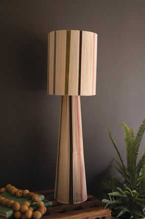 Kalalou Multi Striped String Table Lamp With Shade