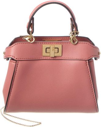 Fendi Fendi Nano Peekaboo Leather Clutch