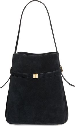 Toteme Belted Suede Bucket Bag in Black at Nordstrom