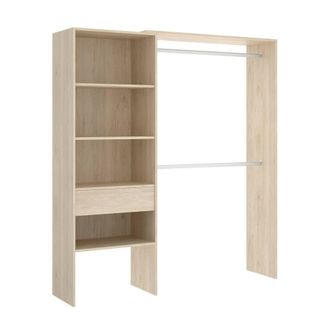 Dmora Dmora - Armario Dgarut, Estructura Para Vestidor, Perchero Abierto, 160x40h187 Cm, Roble