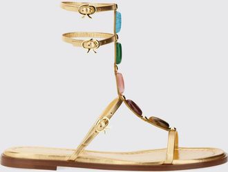 Gianvito Rossi Sandalo Shanti in pelle laminata con pietre