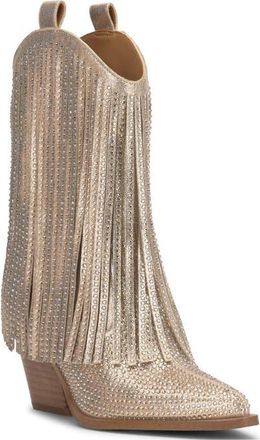 Jessica Simpson Paredisa Fringe Western Boot in Champagne at Nordstrom, Size 6.5
