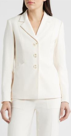 Anne Klein Notch Collar Jacket in White Dove at Nordstrom, Size 14