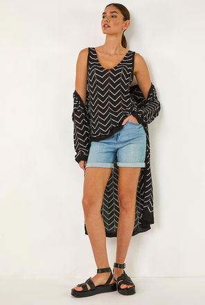 Roman Longline Zig Zag Knit Vest