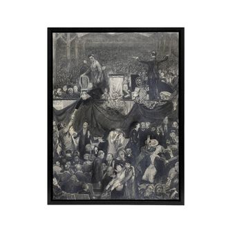 Artery8 George Bellows The Sawdust Trail Pencil Drawing Framed Canvas Art in Grey | Size: W24 x H32
