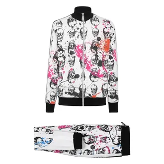 Philipp Plein Jumpsuits & Playsuits, Heren, Veelkleurig, S, Katoen, Tracksuit: Zip-up Jacket + Jogging Pants Skull