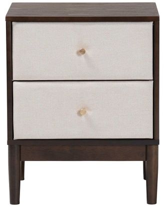 Baxton Studio Nikolai Mid-Century 2-Drawer Nightstand