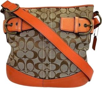 Coach Pre-owned Cross Body Bags, female, Brown, Size: ONE SIZE Pre-owned Canvas Shoulder Bag