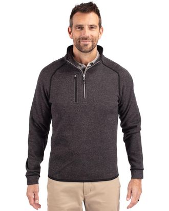 Cutter & Buck Mainsail Sweater-Knit Mens Half Zip Pullover Jacket