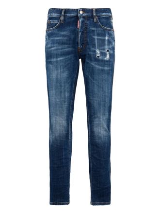 Dsquared2 Slim Tapered Medium Blue Distressed Jeans