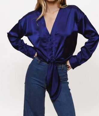 Hutch Kass Long Sleeve Top In Navy
