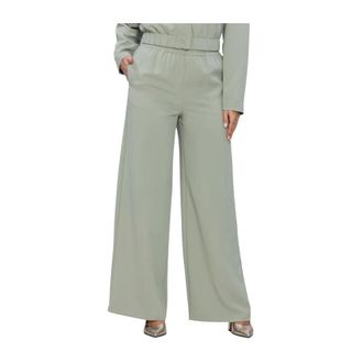 Lina Locchi Ll-Albertina Wijde Broek - Dames - Broeken - Groen - Maat: M