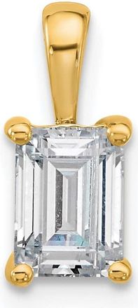 Diamond2Deal 14k Yellow Gold 1 Ct Emerald Cut Lab Grown Diamond Pendant