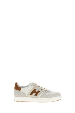 Hogan Leather Low-Top Sneakers with Contrast Suede Inserts
