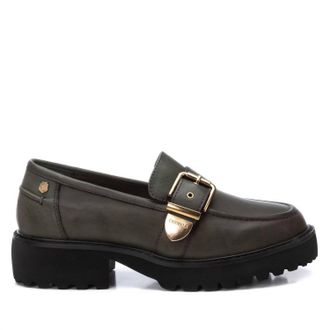 Xti Womens Leather Moccasins In Kakhi