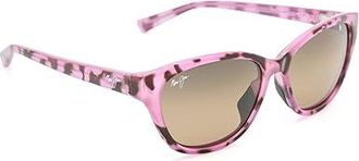 Maui Jim Punono Fashion Sunglasses Shiny Spotted Pink Havana/Hcl Bronze Polarized, Glass Lenses